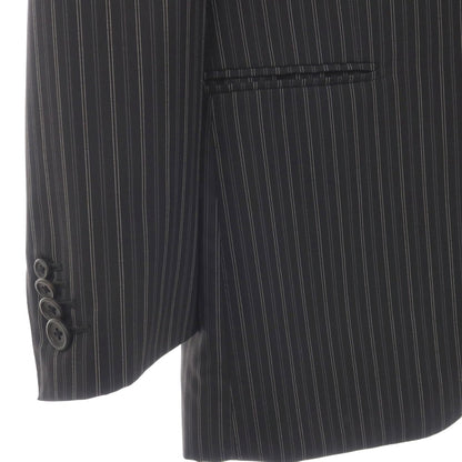 【中古】ポールスミスコレクション PAUL SMITH COLLECTION Super130’S ウール＆シルク ストライプ 2つボタンスーツ ブラックxグレー【サイズL】【 状態ランクC 】【 メンズ 】