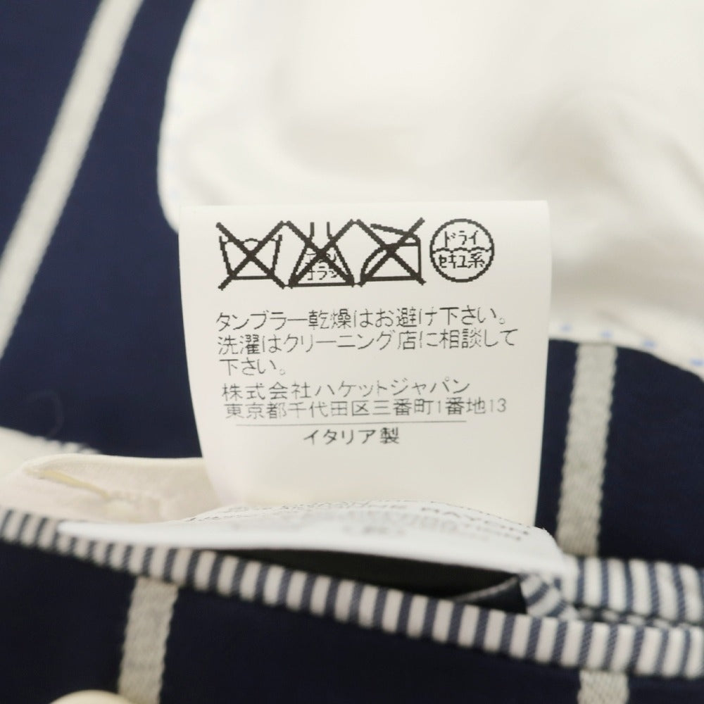 【中古】ハケットロンドン HACKETT LONDON ウールコットン ストライプ 3B テーラードジャケット ネイビーxホワイト【サイズ38】【 状態ランクB 】【 メンズ 】