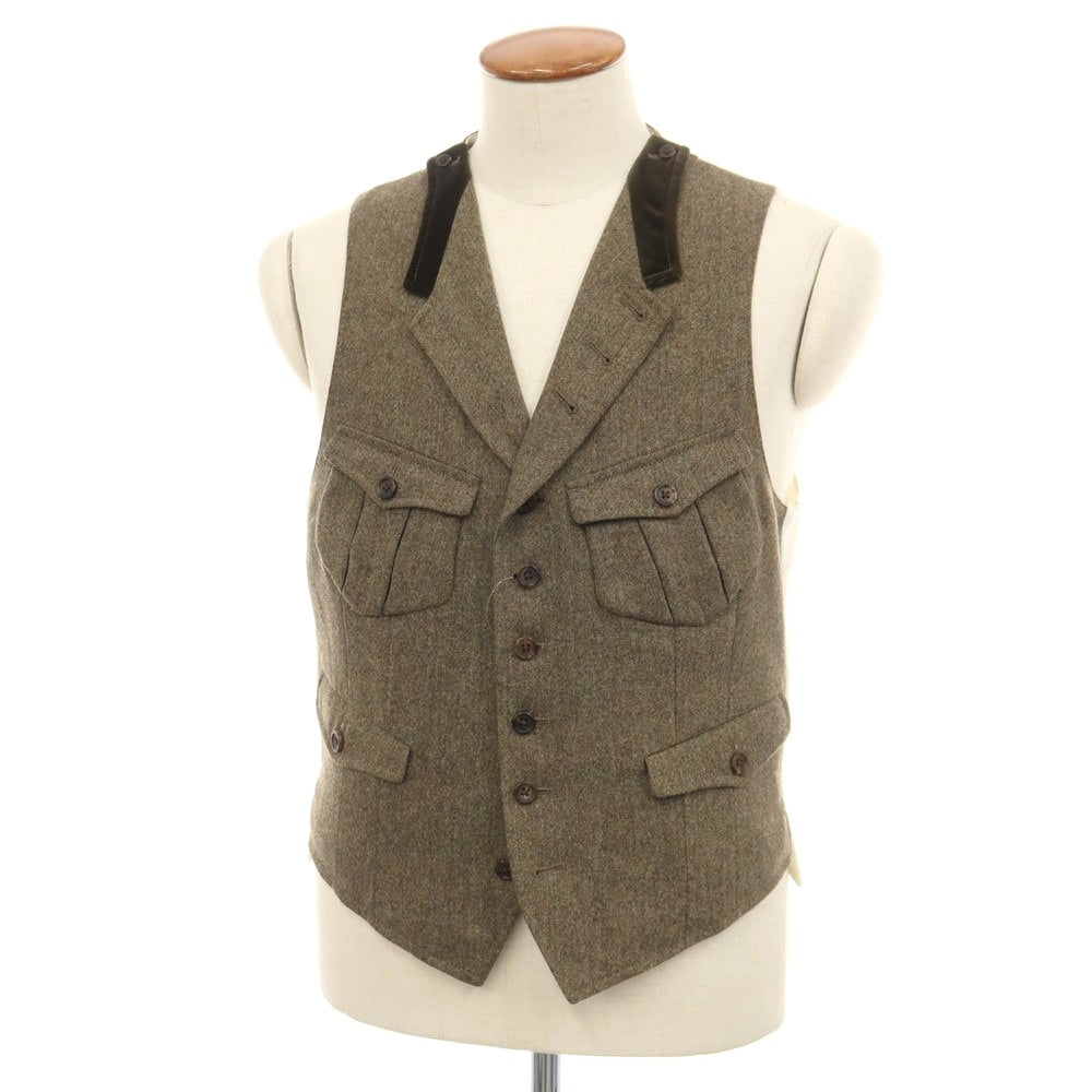 【中古】ポールスミスコレクション PAUL SMITH COLLECTION ウール カジュアル系ジレ ベスト カーキ【サイズL】【 状態ランクB 】【 メンズ 】
