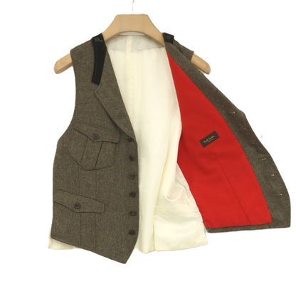 【中古】ポールスミスコレクション PAUL SMITH COLLECTION ウール カジュアル系ジレ ベスト カーキ【サイズL】【 状態ランクB 】【 メンズ 】