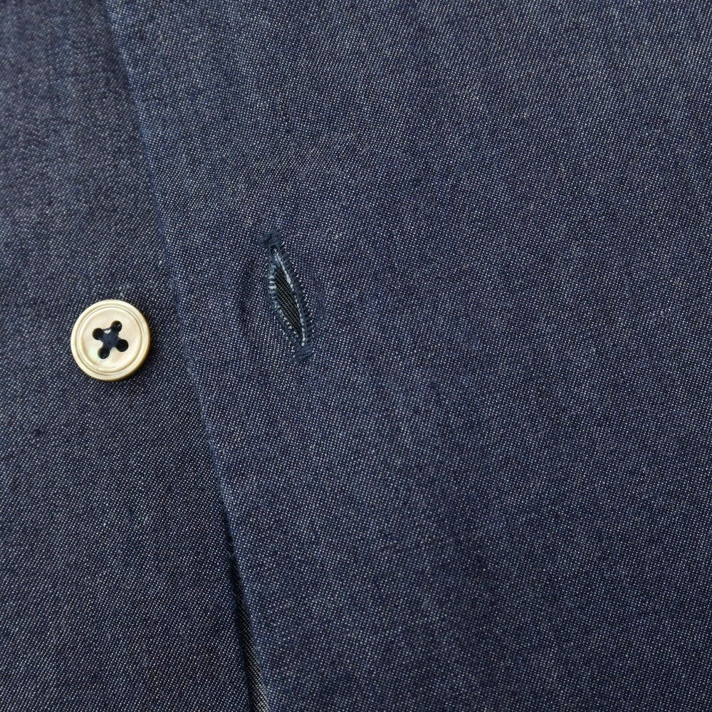 【中古】ポールスミスコレクション PAUL SMITH COLLECTION コットン バンドカラー カジュアルシャツ ネイビー【サイズM】【 状態ランクB 】【 メンズ 】