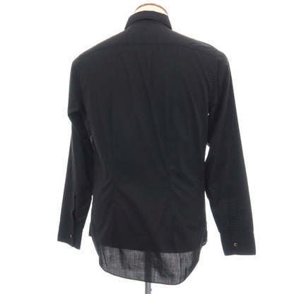 【中古】ポールスミスコレクション PAUL SMITH COLLECTION コットン 花柄 刺しゅう レギュラーカラー カジュアルシャツ ブラック【サイズM】【 状態ランクC 】【 メンズ 】
