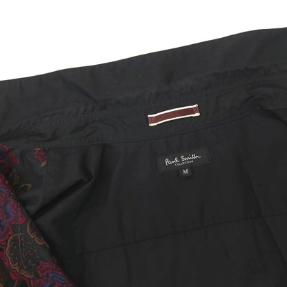 【中古】ポールスミスコレクション PAUL SMITH COLLECTION コットン 花柄 刺しゅう レギュラーカラー カジュアルシャツ ブラック【サイズM】【 状態ランクC 】【 メンズ 】