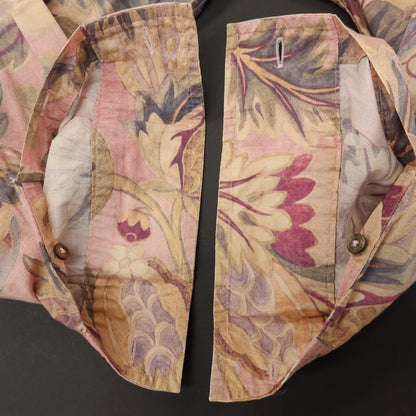 【中古】ポールスミスコレクション PAUL SMITH COLLECTION コットン 花柄 ボタニカル プリント レギュラーカラー カジュアルシャツ ピンクxベージュ【サイズM】【 状態ランクC 】【 メンズ 】