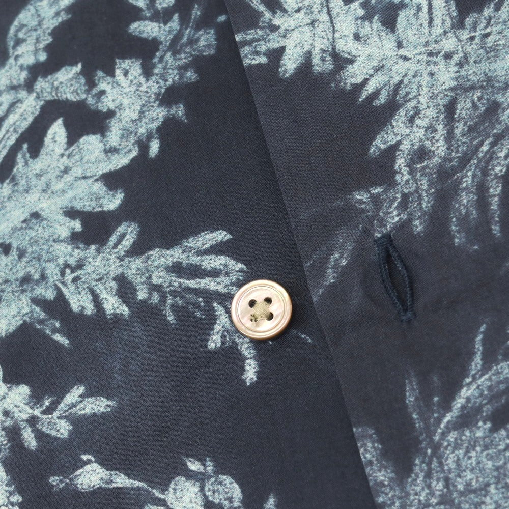 【中古】ポールスミスコレクション PAUL SMITH COLLECTION コットン 総柄 プリント レギュラーカラー カジュアルシャツ ネイビーxライトブルー【サイズM】【 状態ランクB 】【 メンズ 】