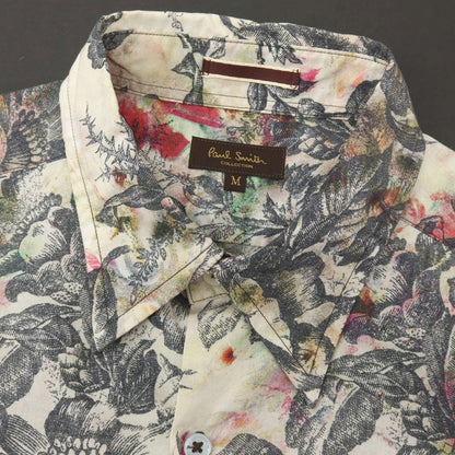 【中古】ポールスミスコレクション PAUL SMITH COLLECTION コットン ボタニカル プリント レギュラーカラー カジュアルシャツ ライトベージュxブラック【サイズM】【 状態ランクB 】【 メンズ 】