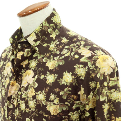 【中古】ポールスミスコレクション PAUL SMITH COLLECTION コットン 花柄 プリント カジュアルシャツ ダークカーキxグリーン【サイズM】【 状態ランクB 】【 メンズ 】