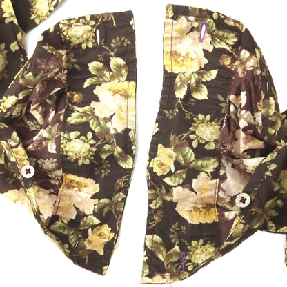 【中古】ポールスミスコレクション PAUL SMITH COLLECTION コットン 花柄 プリント カジュアルシャツ ダークカーキxグリーン【サイズM】【 状態ランクB 】【 メンズ 】