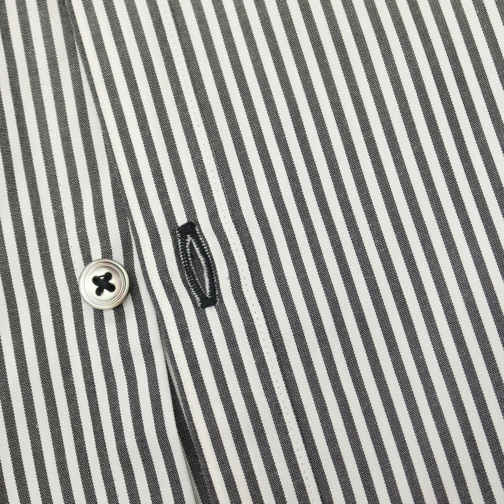 【中古】ポールスミスコレクション PAUL SMITH COLLECTION コットン ストライプ 変形ターンナップカフス カジュアルシャツ グレーxホワイト【サイズM】【 状態ランクB 】【 メンズ 】