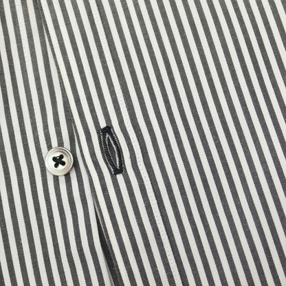 【中古】ポールスミスコレクション PAUL SMITH COLLECTION コットン ストライプ 変形ターンナップカフス カジュアルシャツ グレーxホワイト【サイズM】【 状態ランクB 】【 メンズ 】