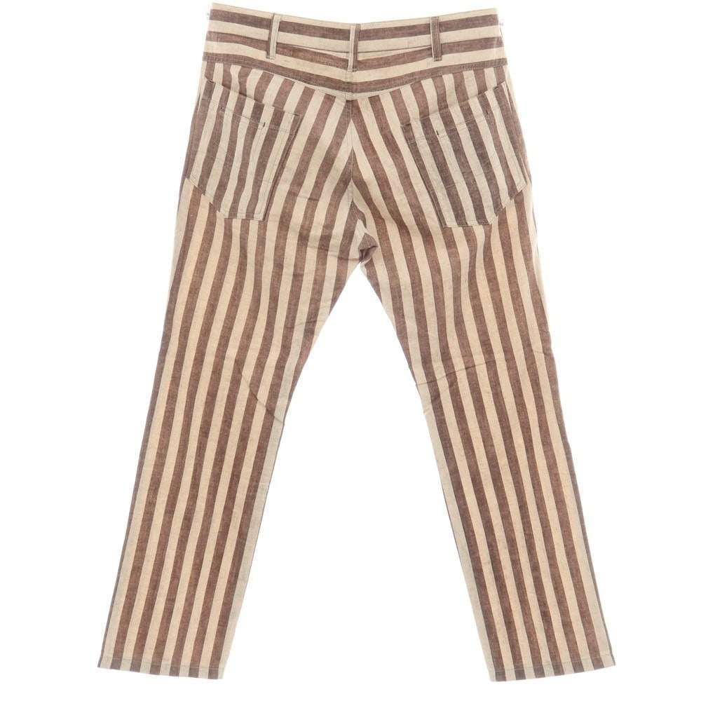 【中古】ポールスミスコレクション PAUL SMITH COLLECTION リネンコットン ストライプ 5ポケットパンツ ブラウンxベージュ【サイズL】【 状態ランクB 】【 メンズ 】