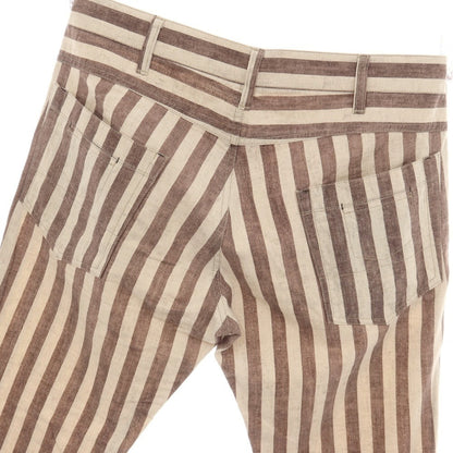 【中古】ポールスミスコレクション PAUL SMITH COLLECTION リネンコットン ストライプ 5ポケットパンツ ブラウンxベージュ【サイズL】【 状態ランクB 】【 メンズ 】