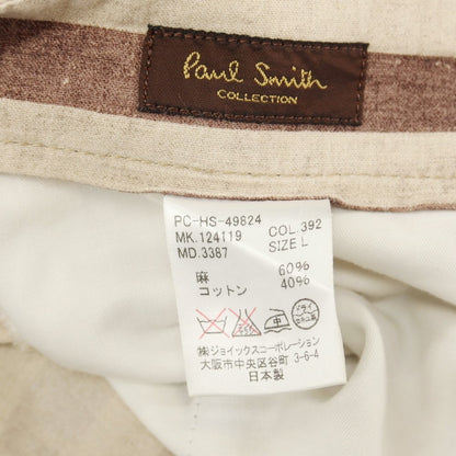 【中古】ポールスミスコレクション PAUL SMITH COLLECTION リネンコットン ストライプ 5ポケットパンツ ブラウンxベージュ【サイズL】【 状態ランクB 】【 メンズ 】