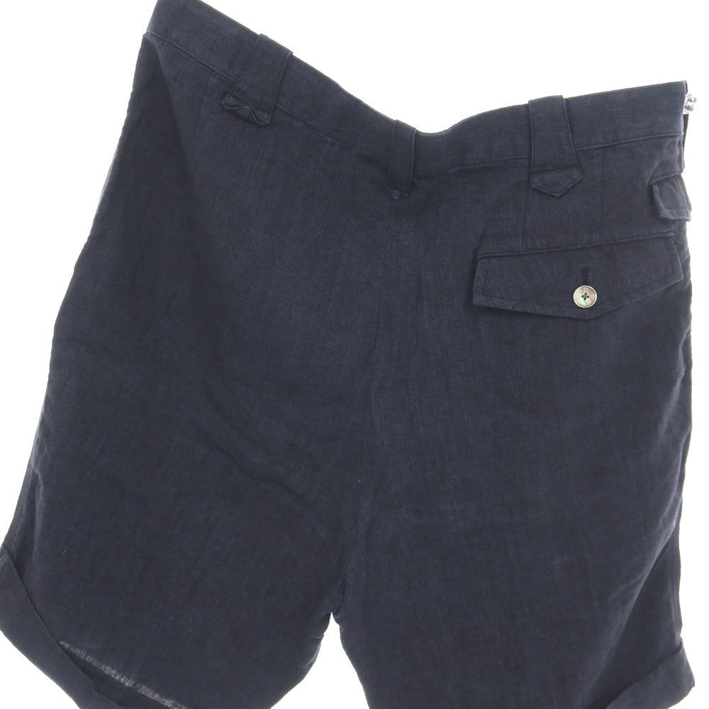 【中古】ポールスミスコレクション PAUL SMITH COLLECTION リネン ショートパンツ ネイビー【サイズL】【 状態ランクB 】【 メンズ 】