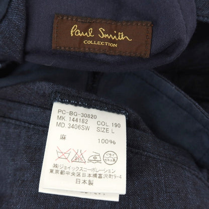 【中古】ポールスミスコレクション PAUL SMITH COLLECTION リネン ショートパンツ ネイビー【サイズL】【 状態ランクB 】【 メンズ 】