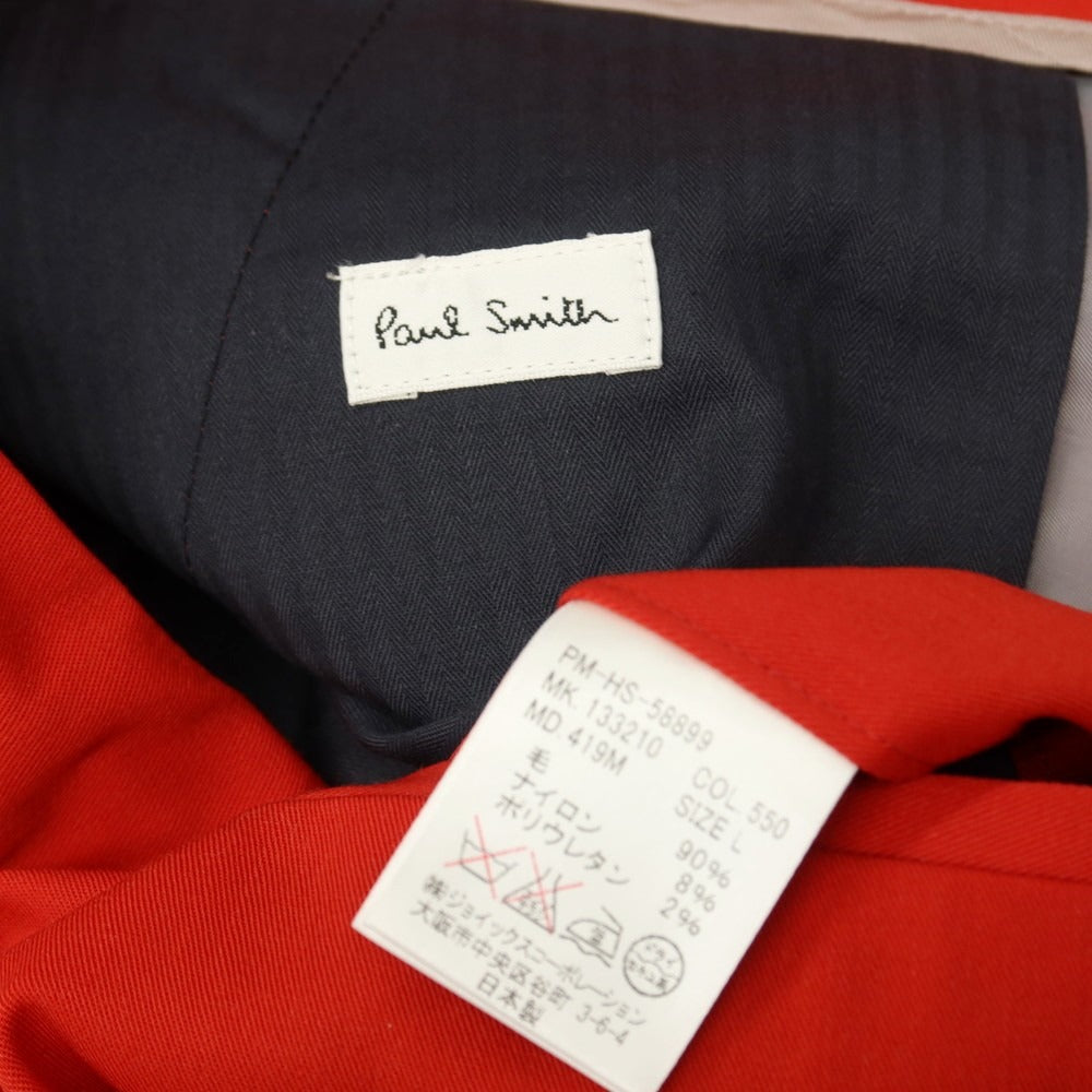 【中古】ポールスミス Paul Smith ストレッチ ウールナイロン イージーパンツ レッド【サイズL】【 状態ランクB 】【 メンズ 】