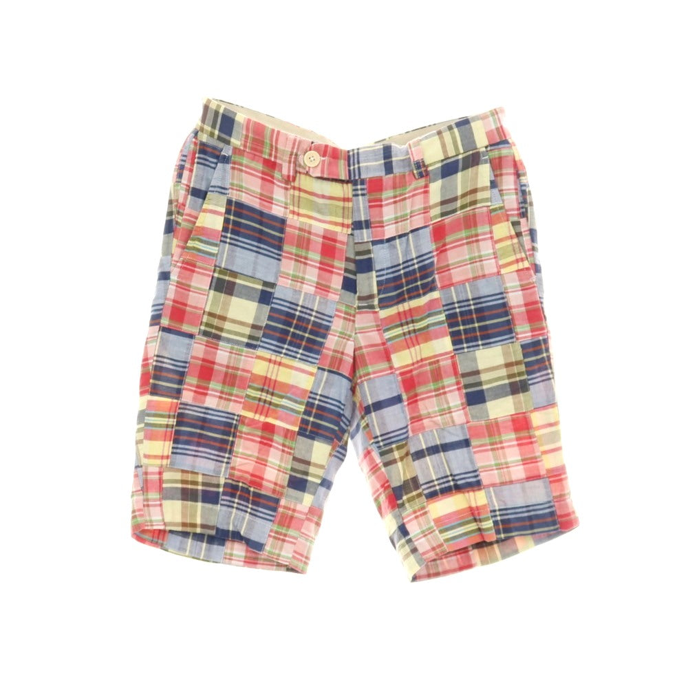 【中古】ハケットロンドン HACKETT LONDON コットン チェック パッチワーク ショートパンツ マルチカラー【サイズ30】【 状態ランクB 】【 メンズ 】