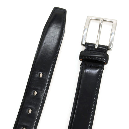 【中古】ポールスミスコレクション PAUL SMITH COLLECTION オイルアップ シェル コードバン レザー ベルト ブラックxシルバー【サイズXL/86】【 状態ランクB 】【 メンズ 】