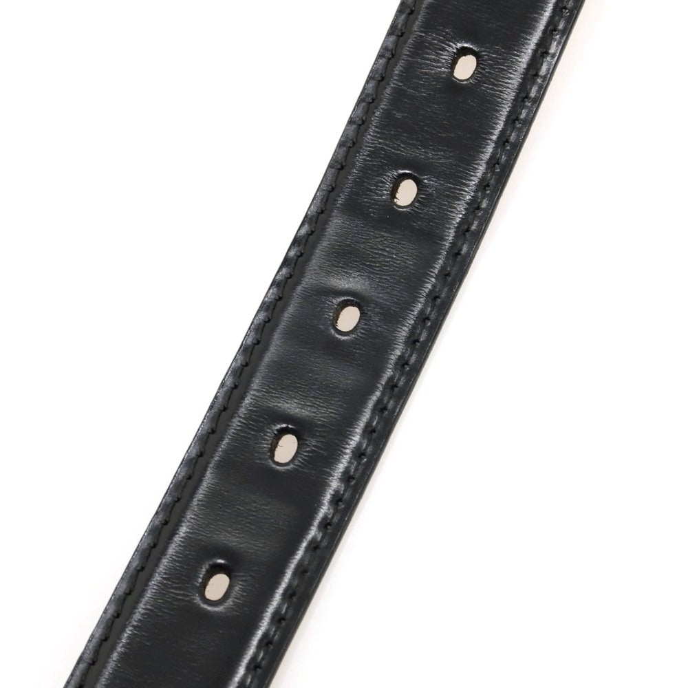 【中古】ポールスミスコレクション PAUL SMITH COLLECTION オイルアップ シェル コードバン レザー ベルト ブラックxシルバー【サイズXL/86】【 状態ランクB 】【 メンズ 】