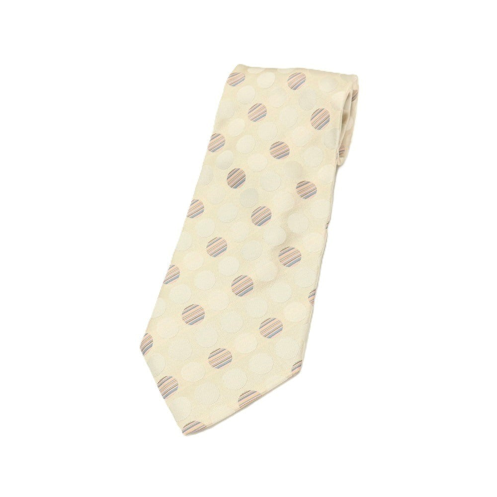【中古】ポールスミスコレクション PAUL SMITH COLLECTION シルク ジャカード ドット柄ネクタイ ライトベージュ【 状態ランクB 】【 メンズ 】