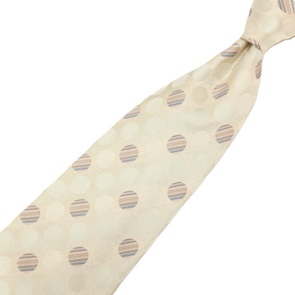 【中古】ポールスミスコレクション PAUL SMITH COLLECTION シルク ジャカード ドット柄ネクタイ ライトベージュ【 状態ランクB 】【 メンズ 】