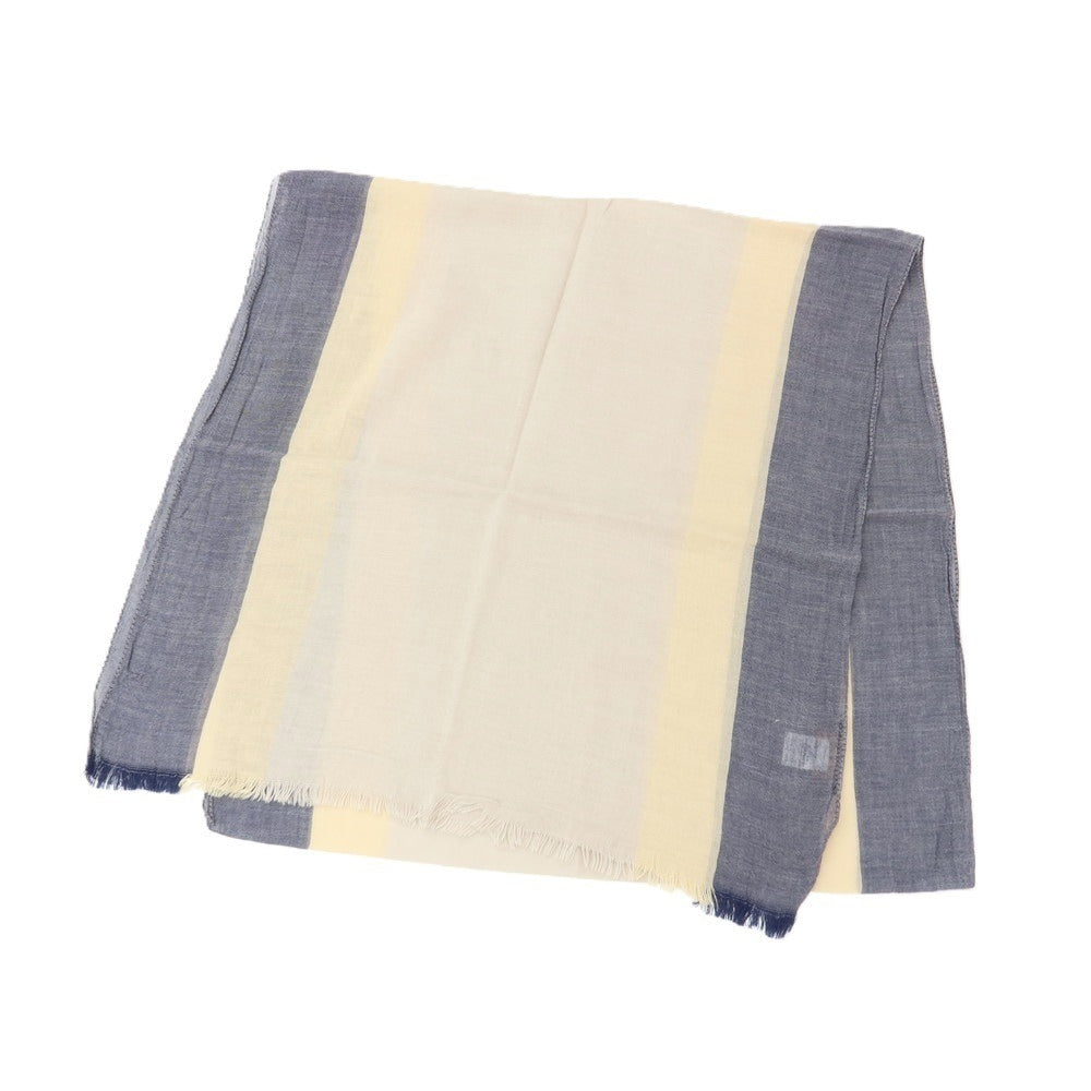 【中古】ポールスミスコレクション PAUL SMITH COLLECTION コットン ストール ベージュxネイビー【 状態ランクB 】【 メンズ 】