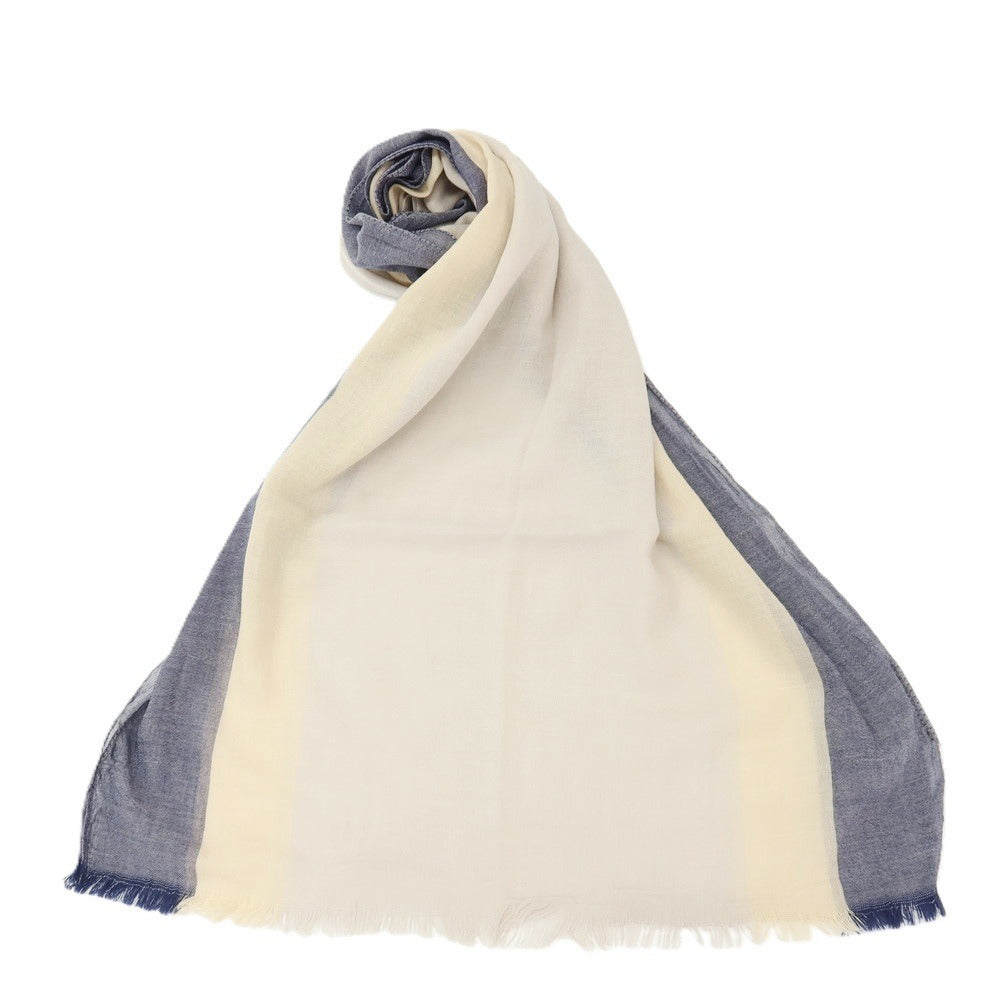 【中古】ポールスミスコレクション PAUL SMITH COLLECTION コットン ストール ベージュxネイビー【 状態ランクB 】【 メンズ 】