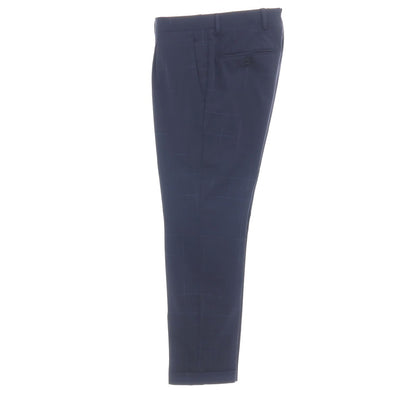 【中古】ラルディーニ LARDINI ウールポリウレタン チェック 3つボタンスーツ ネイビー【サイズ46】【 状態ランクC 】【 メンズ 】