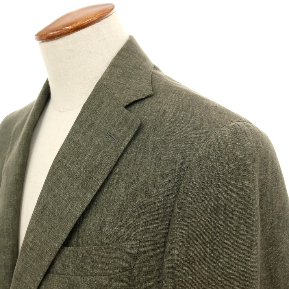 【中古】ブレラス BRERAS リネン 2つボタンスーツ オリーブ【サイズ46】【 状態ランクB 】【 メンズ 】