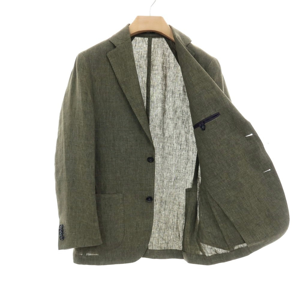 【中古】ブレラス BRERAS リネン 2つボタンスーツ オリーブ【サイズ46】【 状態ランクB 】【 メンズ 】