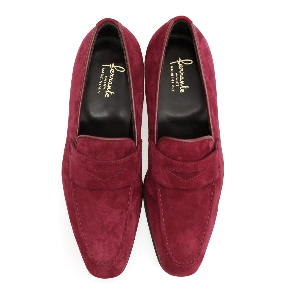 【新品】フェランテ FERRANTE ELEGANT スエード ローファー パープルマゼンタ【サイズ7】【 状態ランクN 】【 メンズ 】
