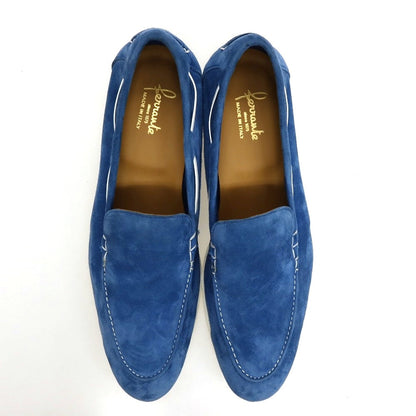 【新品アウトレット】フェランテ FERRANTE NAVY/M スエード ローファー ブルー【サイズ7】【 状態ランクN- 】【 メンズ 】