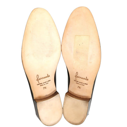 【新品アウトレット】フェランテ FERRANTE PAPILLON パテント ローファー ブラック【サイズ7 1/2】【 状態ランクN- 】【 メンズ 】