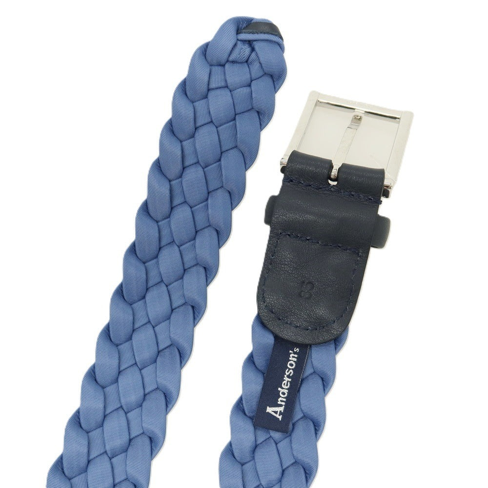 【新品】アンダーソンズ Andersons レザー×ナイロン メッシュベルト ブルーxダークネイビー【サイズ85】【 状態ランクN 】【 メンズ 】