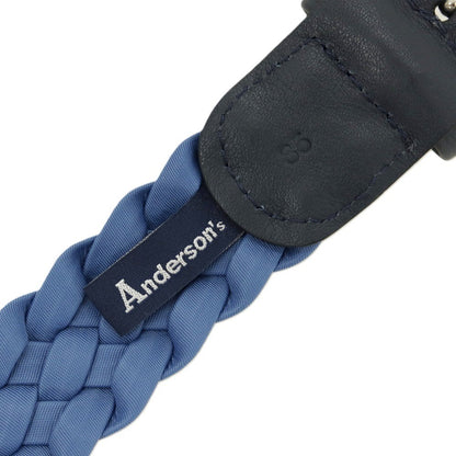 【新品】アンダーソンズ Andersons レザー×ナイロン メッシュベルト ブルーxダークネイビー【サイズ85】【 状態ランクN 】【 メンズ 】