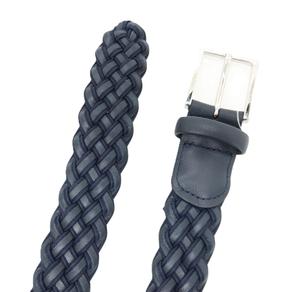 【新品】アンダーソンズ Andersons レザー×ナイロン メッシュベルト ダークネイビー【サイズ85】【 状態ランクN 】【 メンズ 】