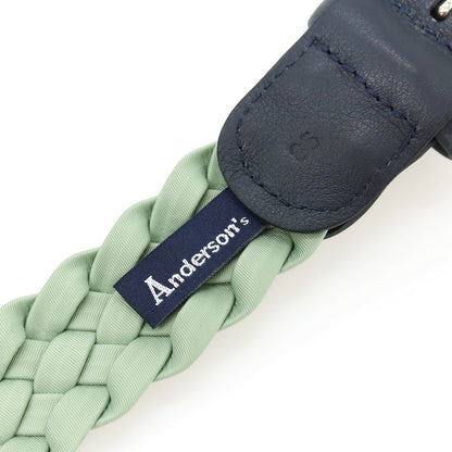 【新品】アンダーソンズ Andersons レザー×ナイロン メッシュベルト ライトグリーンxダークネイビー【サイズ85】【 状態ランクN 】【 メンズ 】