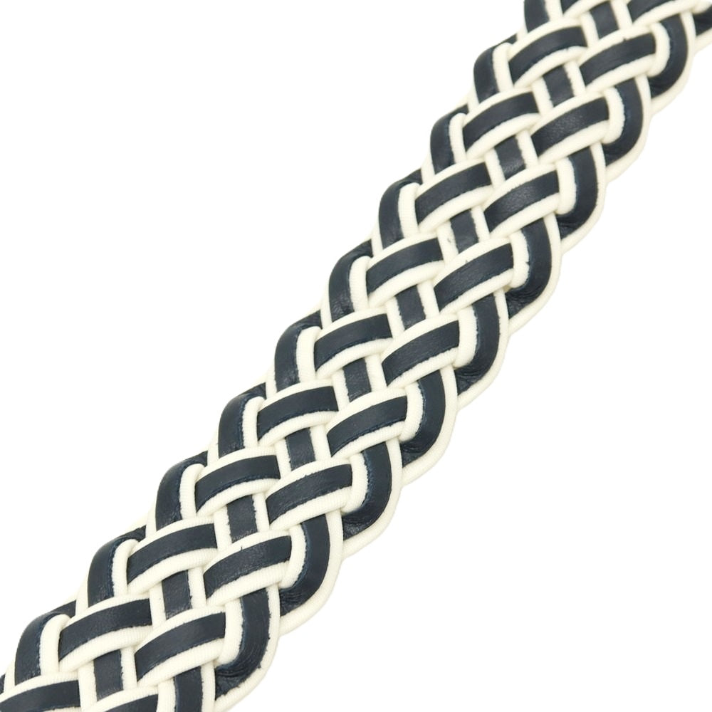 【新品】アンダーソンズ Andersons レザー×ナイロン メッシュベルト ホワイトxダークネイビー【サイズ85】【 状態ランクN 】【 メンズ 】