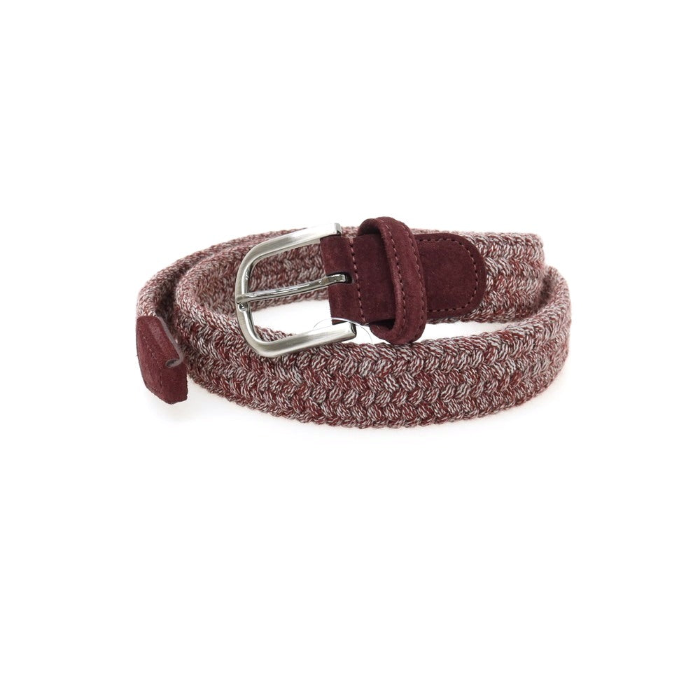 【新品】アンダーソンズ Andersons ウール系 エラスティック ゴム メッシュベルト ボルドーxライトグレー【サイズ85】【 状態ランクN 】【 メンズ 】