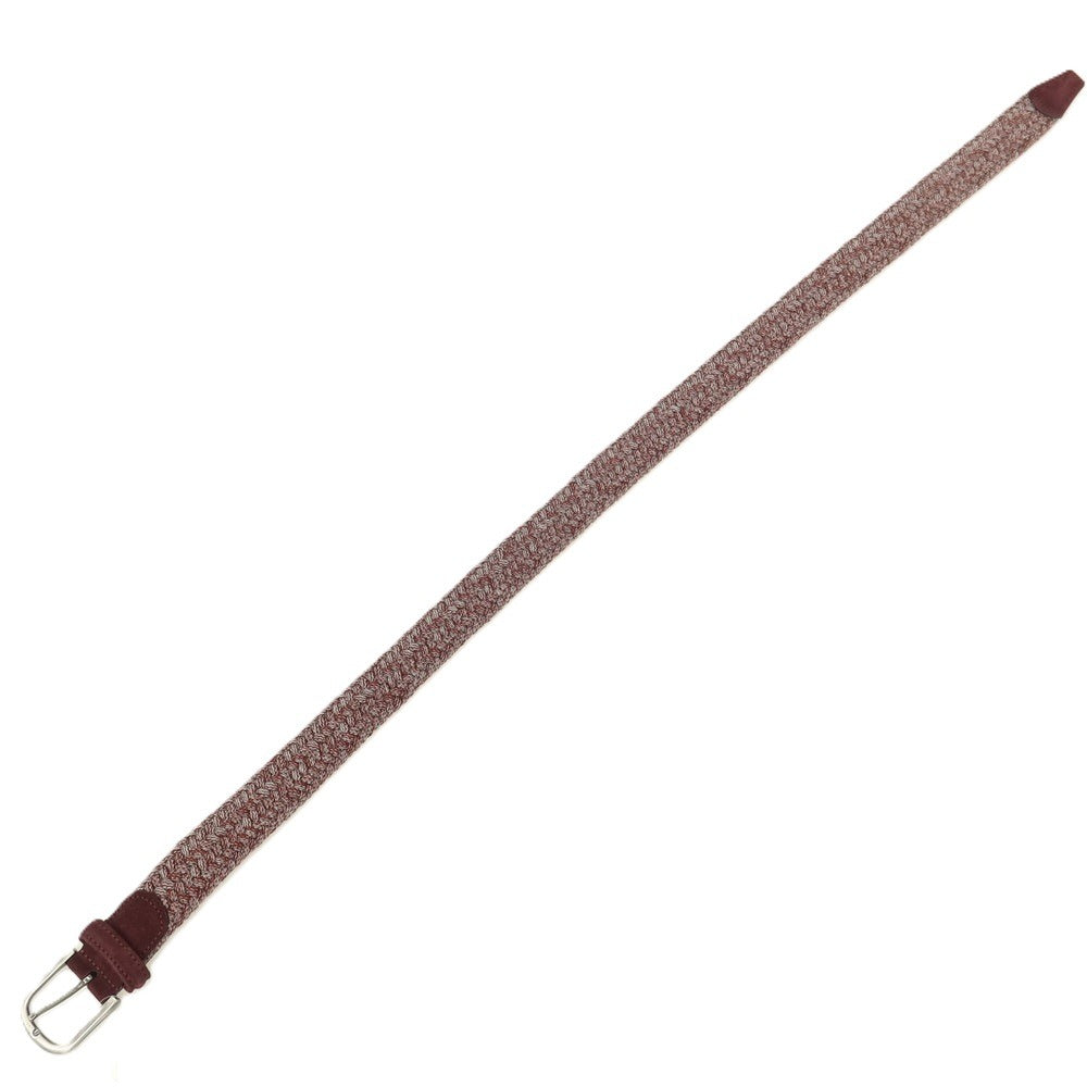 【新品】アンダーソンズ Andersons ウール系 エラスティック ゴム メッシュベルト ボルドーxライトグレー【サイズ85】【 状態ランクN 】【 メンズ 】