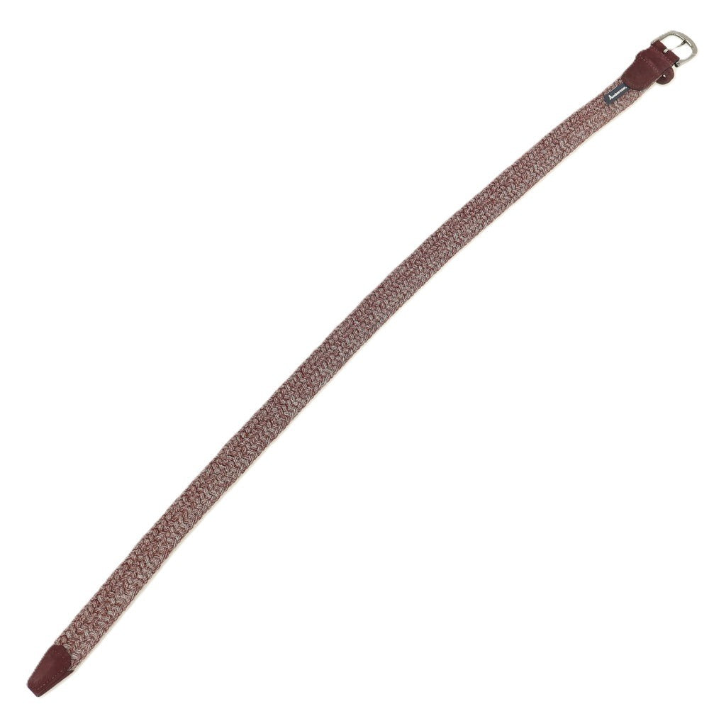 【新品】アンダーソンズ Andersons ウール系 エラスティック ゴム メッシュベルト ボルドーxライトグレー【サイズ85】【 状態ランクN 】【 メンズ 】