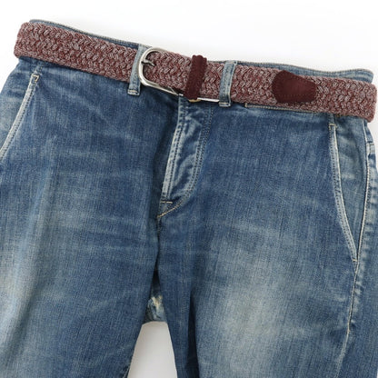 【新品】アンダーソンズ Andersons ウール系 エラスティック ゴム メッシュベルト ボルドーxライトグレー【サイズ85】【 状態ランクN 】【 メンズ 】