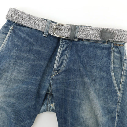 【新品】アンダーソンズ Andersons ウール系 エラスティック ゴム メッシュベルト ライトグレーxホワイト【サイズ85】【 状態ランクN 】【 メンズ 】