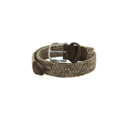 【新品】アンダーソンズ Andersons ウール系 エラスティック ゴム メッシュベルト オリーブグリーンxベージュ【サイズ85】【 状態ランクN 】【 メンズ 】