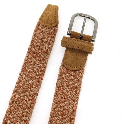 【新品】アンダーソンズ Andersons ウール系 エラスティック ゴム メッシュベルト オレンジブラウンxグレージュ【サイズ85】【 状態ランクN 】【 メンズ 】