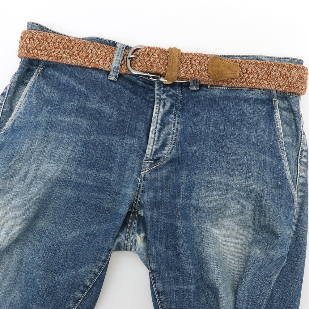 【新品】アンダーソンズ Andersons ウール系 エラスティック ゴム メッシュベルト オレンジブラウンxグレージュ【サイズ85】【 状態ランクN 】【 メンズ 】