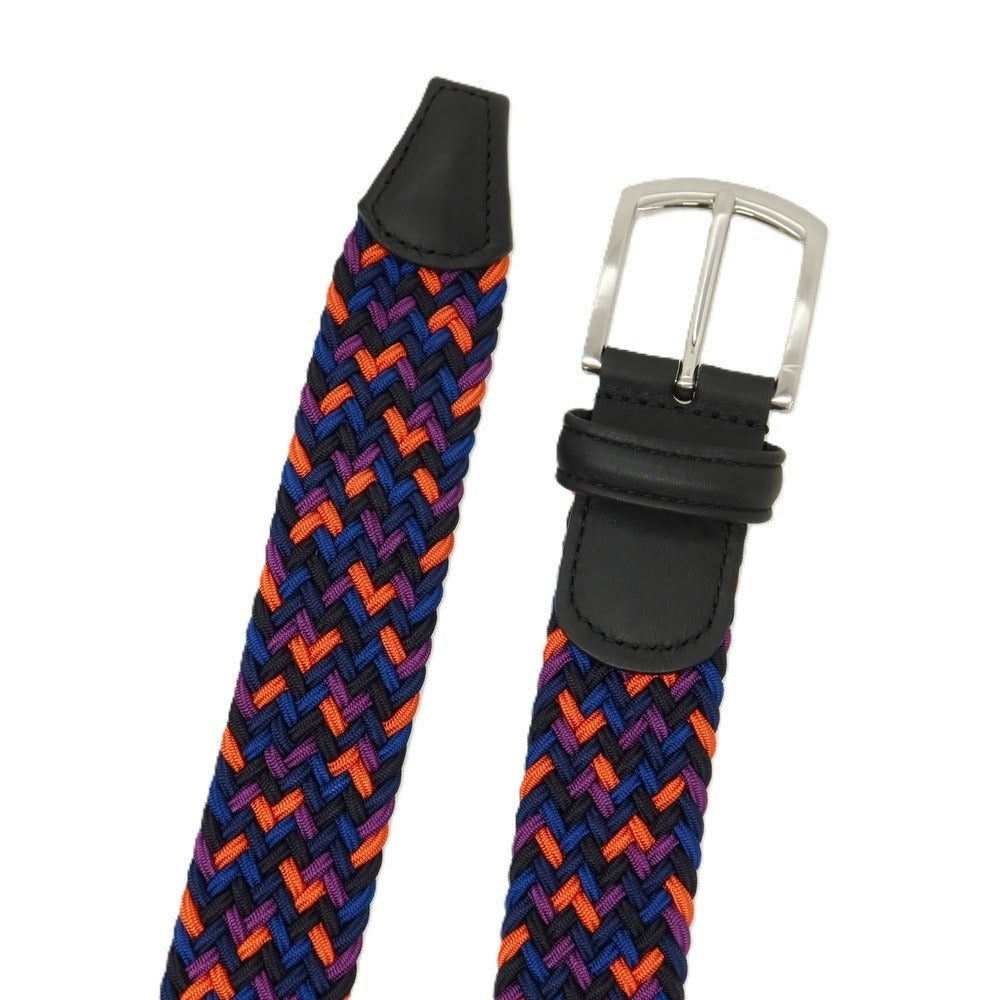 【新品】アンダーソンズ Andersons エラスティック ゴム メッシュベルト ブラックxマルチカラー【サイズ85】【 状態ランクN 】【 メンズ 】