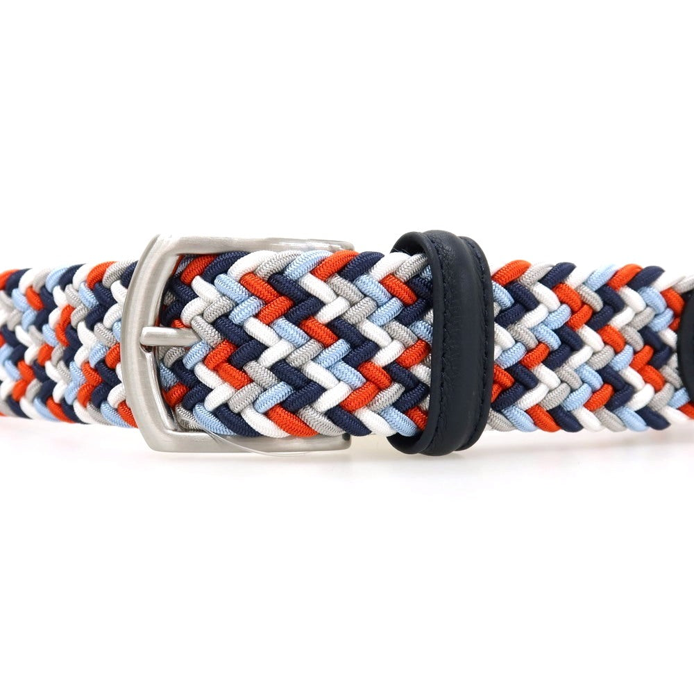 【新品】アンダーソンズ Andersons エラスティック ゴム メッシュベルト ライトグレーxマルチカラー【サイズ85】【 状態ランクN 】【 メンズ 】