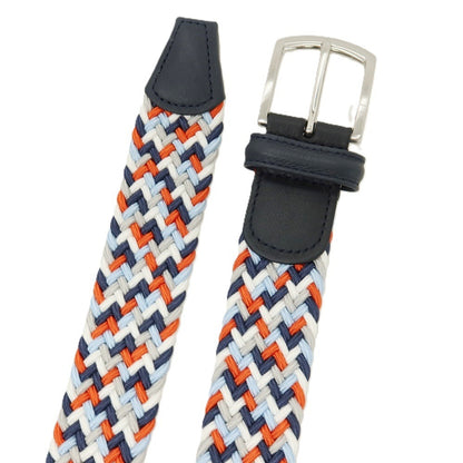 【新品】アンダーソンズ Andersons エラスティック ゴム メッシュベルト ライトグレーxマルチカラー【サイズ85】【 状態ランクN 】【 メンズ 】