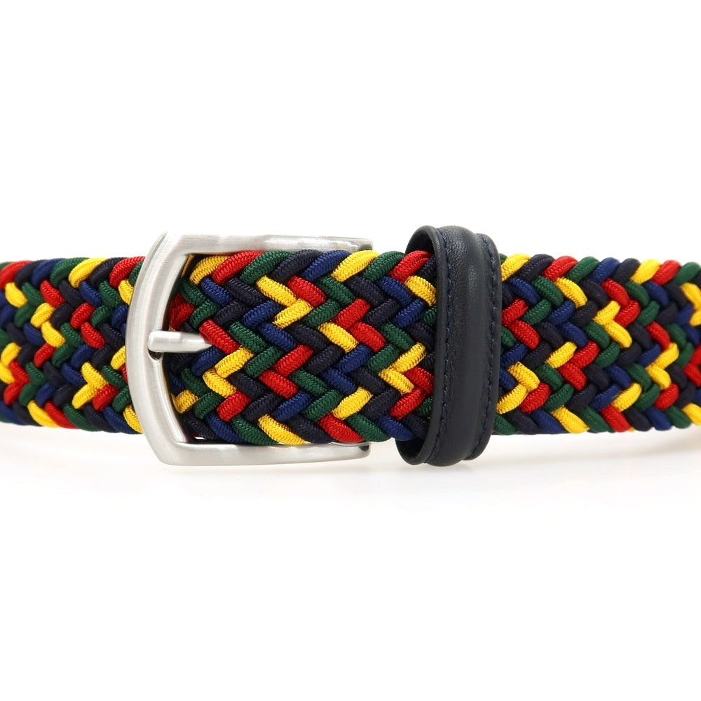 【新品】アンダーソンズ Andersons エラスティック ゴム メッシュベルト ネイビーxマルチカラー【サイズ85】【 状態ランクN 】【 メンズ 】